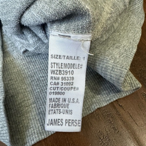 JAMES PERSE Stripe Vintage Raglan Top in Heather Grey - Picture 9 of 11